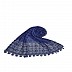 Box checkered circular design stole with sequence- Blue